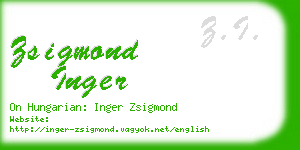 zsigmond inger business card